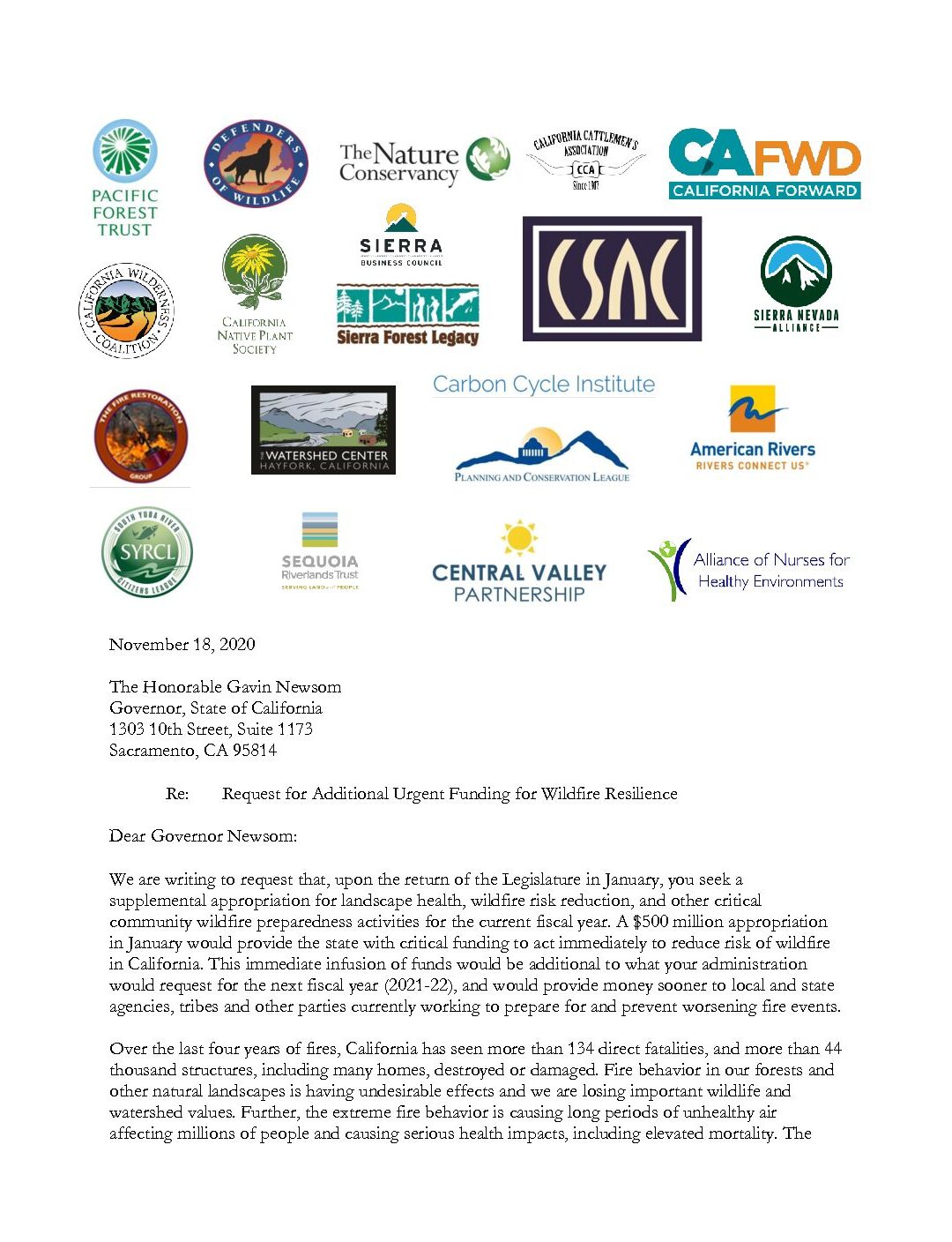 Diverse Groups Urge California to Allocate Supplemental Funding in January for Fire Preparedness and Forest Resilience